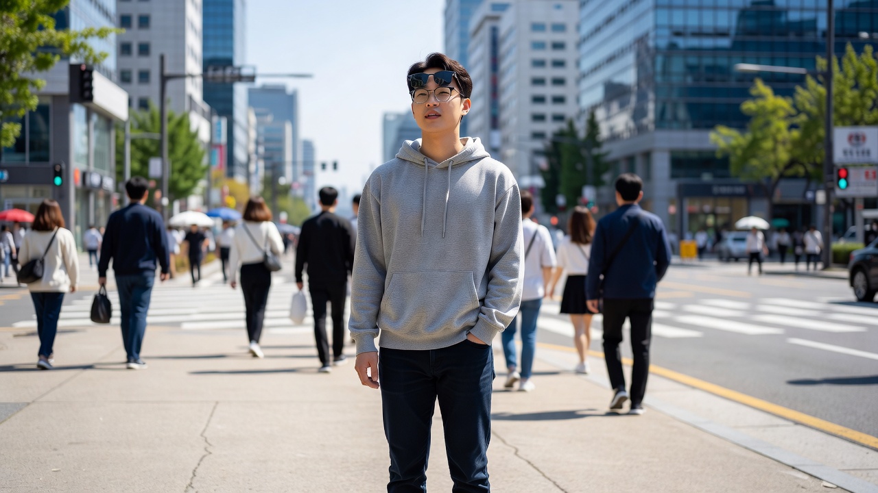 자석 탈부착 안경선글라스 착용한 일상 모습