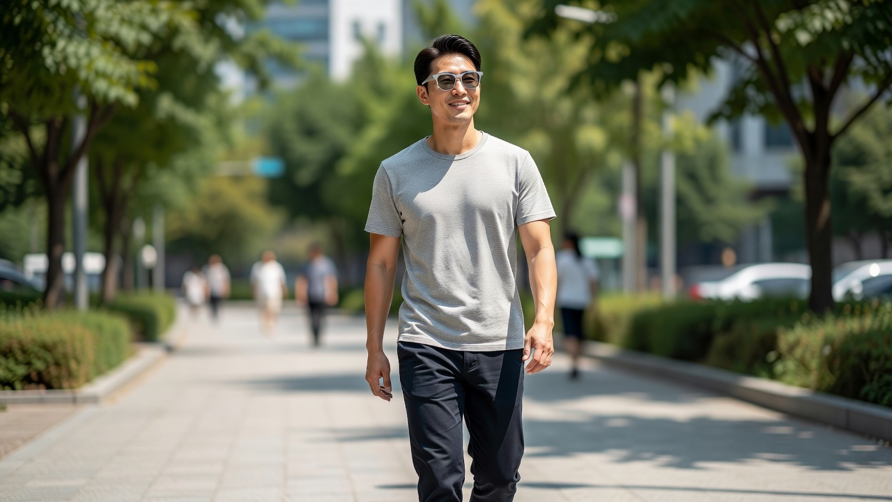 가벼운 착용감의 남자선글라스 실제 후기 장면