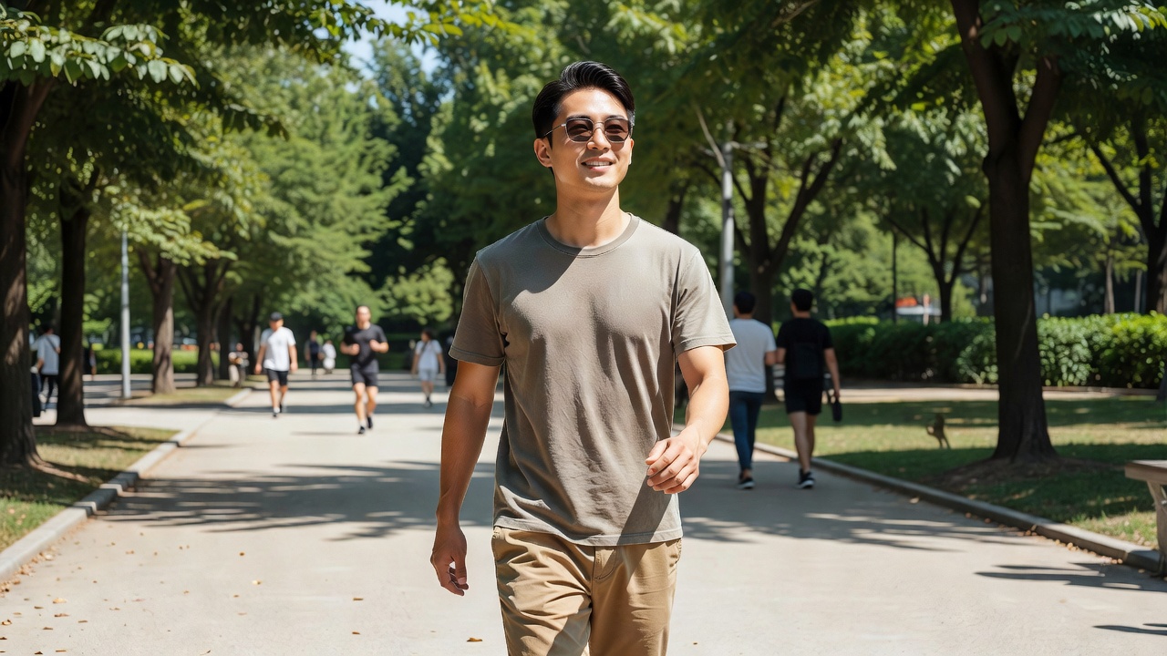 가벼운 데일리선글라스로 장시간 착용해도 편안한 일상 모습