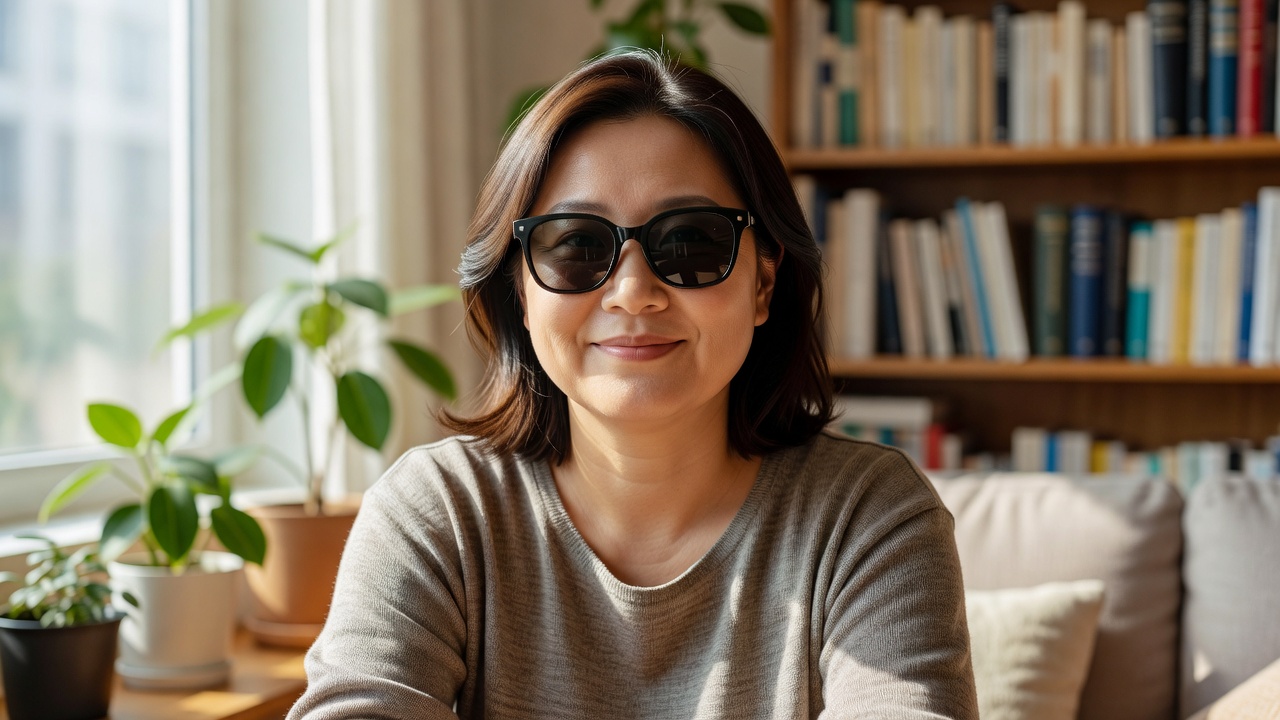 둥근 얼굴에 어울리는 선글라스종류 매칭 예시