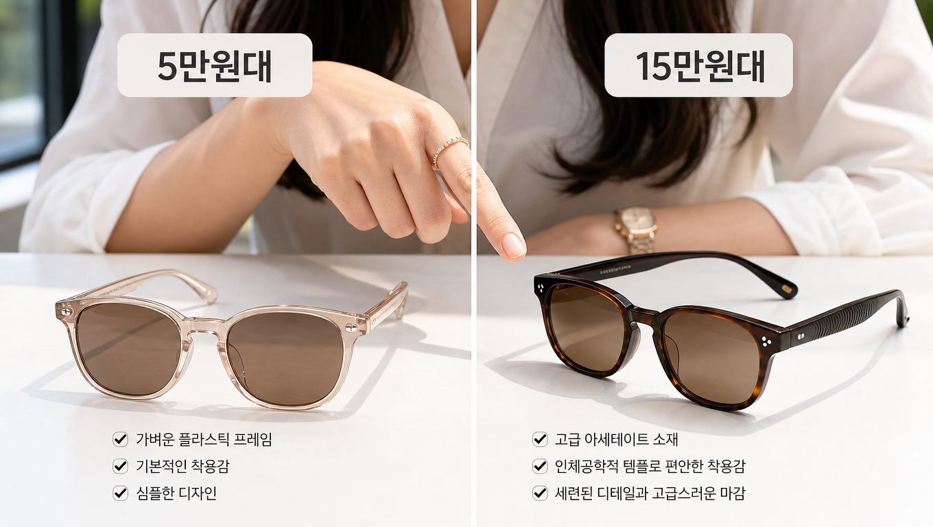 여자선글라스추천 5만원대와 15만원대 실사용 비교