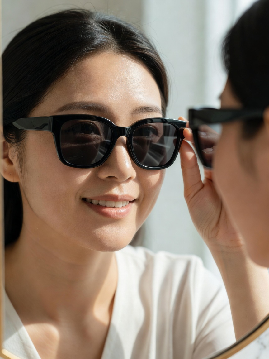 연예인선글라스 얼굴형별 프레임과 UV400 확인 사례